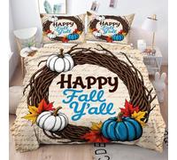 Gumntun Copripiumino Stampa 3D 150 x 200 cmZucca Blu, Copripiumini In Microfibra per Tutta lLa Stagione, Biancheria da Letto Incluso 1 Copripiumino e 2 Federe 50x80 cm