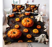 Gumntun Copripiumino Stampa 3D 150 x 200 cmZucca Gialla, Copripiumini In Microfibra per Tutta lLa Stagione, Biancheria da Letto Incluso 1 Copripiumino e 2 Federe 50x80 cm_h508