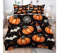 Gumntun Copripiumino Stampa 3D 150 x 200 cmZucca Gialla, Copripiumini In Microfibra per Tutta lLa Stagione, Biancheria da Letto Incluso 1 Copripiumino e 2 Federe 50x80 cm_h490