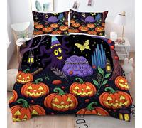 Gumntun Copripiumino Stampa 3D 150 x 200 cmZucca Gialla, Copripiumini In Microfibra per Tutta lLa Stagione, Biancheria da Letto Incluso 1 Copripiumino e 2 Federe 50x80 cm_h720