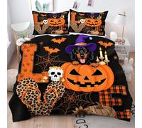 Gumntun Copripiumino Stampa 3D 150 x 200 cmZucca Gialla per Adulti, Copripiumini In Microfibra per Tutta lLa Stagione, Biancheria da Letto Incluso 1 Copripiumino e 2 Federe 50x80 cm