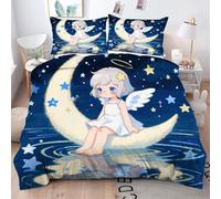 Gumntun Copripiumino Una Piazza e Mezza Angelo Bianco, Copripiumino in Microfibra con Cerniera e 2 Federe 50x80 cm, Set Di Biancheria Da Letto 200x200 cm