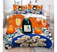 Gumntun Copripiumino Una Piazza e Mezza Bicchiere Da Vino Arancione, Copripiumino In Microfibra con Cerniera e 2 Federe 50x80 cm, Set Di Biancheria Da Letto 200x200 cm_B10906