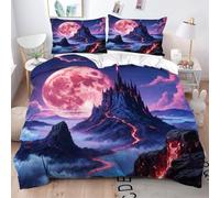 Gumntun Copripiumino Una Piazza e Mezza Castello Viola Gioventù, Copripiumino In Microfibra con Cerniera e 2 Federe 50x80 cm, Set Di Biancheria Da Letto 200x200 cm_B10174