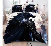 Gumntun Copripiumino Una Piazza e Mezza Giovane Lupo Nero, Copripiumino In Microfibra con Cerniera e 2 Federe 50x80 cm, Set Di Biancheria Da Letto 200x200 cm_B6622