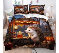 Gumntun Copripiumino Una Piazza e Mezza Riccio Zucca Giovane, Copripiumino In Microfibra con Cerniera e 2 Federe 50x80 cm, Set Di Biancheria Da Letto 200x200 cm_B11758