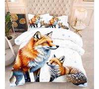 Gumntun Piumino Letto Matrimoniale 220 X 240 cm Volpe Gialla, Morbida e Traspirante Trapuntino per 4 Stagioni, Pezzi Biancheria Da Letto Inclusi 2 Federa (50 X 80 cm)_816a
