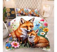 Gumntun Piumino Letto Matrimoniale 220 X 240 cm Volpe Gialla, Morbida e Traspirante Trapuntino per 4 Stagioni, Pezzi Biancheria Da Letto Inclusi 2 Federa (50 X 80 cm)_618a