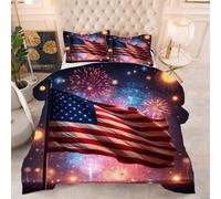 Gumntun Piumone in Microfibra 200 x 200 cm Bandiera Americana, Piumino in Stampato Super Morbido e Leggero, 3D Microfibra Trapuntino Una Piazza e Mezza per Ogni Stagione f645