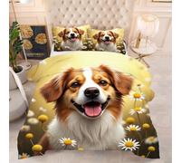 Gumntun Piumone in Microfibra 200 x 200 cm Cane Giallo, Piumino in Stampato Super Morbido e Leggero, 3D Microfibra Trapuntino Una Piazza e Mezza per Ogni Stagione