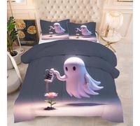 Gumntun Piumone in Microfibra 200 x 200 cm Fantasma Bianco, Piumino in Stampato Super Morbido e Leggero, 3D Microfibra Trapuntino Una Piazza e Mezza per Ogni Stagione f662