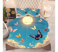 Gumntun Piumone in Microfibra 200 x 200 cm Farfalla Colorata, Piumino in Stampato Super Morbido e Leggero, 3D Microfibra Trapuntino Una Piazza e Mezza per Ogni Stagione