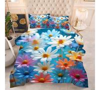 Gumntun Piumone in Microfibra 200 x 200 cm Fiori Colorati, Piumino in Stampato Super Morbido e Leggero, 3D Microfibra Trapuntino Una Piazza e Mezza per Ogni Stagione