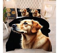 Gumntun Piumone in Microfibra 200 x 200 cm Golden Retriever Giallo, Piumino in Stampato Super Morbido e Leggero, 3D Microfibra Trapuntino Una Piazza e Mezza per Ogni Stagione