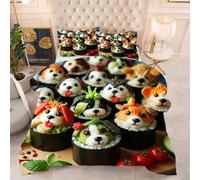 Gumntun Piumone in Microfibra 200 x 200 cm Sushi Animale, Piumino in Stampato Super Morbido e Leggero, 3D Microfibra Trapuntino Una Piazza e Mezza per Ogni Stagione