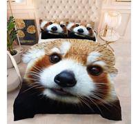 Gumntun Piumone Stampato 150 X 200 cm Panda Marrone, Morbida Al Tatto Traspirante Set Copripiumini, 3 Pezzi Microfibra Biancheria Da Letto Inclusi 1 Piumone & 2 Federa