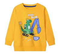 Gumyoss Felpa Bambino con Dinosauro Pullover Bimbo in Cotone Magliette Manica Lunga Ragazzi Autunno Inverno Felpa Bambini, Escavatore Giallo, 5 Anni