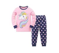 Gumyoss Pigiama per Bambine Unicorno Rosa Set Pigiama per Bambini Cotone Maniche Lunghe Inverno Unicorno Rosa 2 Pezzi 12 Anni