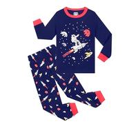 Gumyoss Pigiama per Bambini Ragazzo Dinosauro Manica Lunga Cotone Inverno Natale Abbigliamento da Notte Si Illumina al Buio/Spazio 2 4 Anni