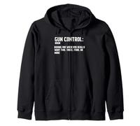 GUN CONTROL (sostantivo) divertente maglietta Pro Gun DeFNITION Felpa con Cappuccio