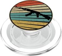 Gun Lover Retro 70s 80s AK-47 Fucile d'assalto Arte Divertimento PopSockets PopGrip per MagSafe