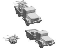 Gun Truck Model for Vietnam War M35 1:100 Scale with Quad 50 Mount