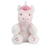 GUND Alora, l'unicorno, peluche interattivo di circa 30 cm, canta una canzone ABC e una canzone da 123, parla, applaude le mani e il corno si illumina a partire da 10 mesi