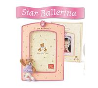 Gund - Portaritratti per foto da 10 x 15 cm, cornice adornata con orsetta in tutù e scritta "Star Ballerina", ideale regalo