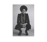 GUNDE Pianist Nina Simone Poster vintage in bianco e nero Stampa Art Wall Painting Poster su tela, decorazione moderna camera da letto, 60 x 90 cm
