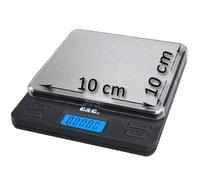 GundG LS - Bilancia digitale di precisione tascabile, per cucina/oro/monete, 200g/0,01g, superficie di carico XL