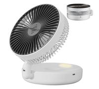 Gungtj Air Circulator Fan, Quiet Desk Fan with Aromatherapy Box, 5 Speed Ricaricabile Foldable Blower, Night Light Silent Cooling, for Kitchen, Office, Livingroom, 6.5x3.46 Inches