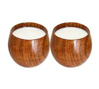 Gungtj Bicchieri in legno per bevande, 2 pezzi, bicchieri vintage per la casa, per cucina, caffè, bancone, espresso, latte, vino, latte, feste, gastronomia