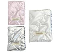 Gungtj Bow Passport Cover, PU Leather Holder, Travel Document Protector, Stylish Passport Case, Waterproofs Travels Organizer, 4,53 x 5,51 x 0,79 pollici, Lightweight & Waterproof, argento, Se référer