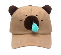 Gungtj Capybara Baseball Hat, Embroidered Cute Animal Cosplay Cap, Perfect Lovers, Comfortable Adjustable Fit, Fun Accessory, For Birthday, Easter, Gold Gift Giving