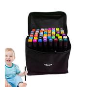 Gungtj Double Tip Markers Set, Coloring Sketching Markers, Permanent Art Markers, Creative Drawing Markers, Fine and Brush Tip Markers, Drawing Pen Set with Case, Coloring Journal Markers,