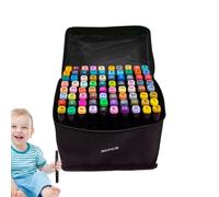 Gungtj Double Tip Markers Set, Coloring Sketching Markers, Permanent Art Markers, Creative Drawing Markers, Fine and Brush Tip Markers, Drawing Pen Set with Case, Coloring Journal Markers,