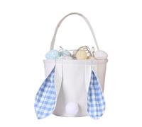 Gungtj Easter Treat Bags, Bunny Candy Basket, Reusable Easter Treat with Handles, Egg Bucket, Spring Hunts Tote, Container for Hunting Party, 10.63x10.63x14.57 Inches, blu, Se référer au descriptif