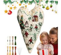 Gungtj Kit Ricamo per Principianti con Ornamento Natalizio a Cuore | Imparare L'arte Del Ricamo,Completo Arte Artigianato per Adulti Adolescenti Progetto Decorazione Parete Viaggio
