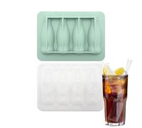 Gungtj per Ghiaccio per Cocktail | Stampo a Forma di Bottiglia con Coperchio,Scatola per Ghiaccio in Silicone 4 Scomparti,Per Cocktail Whiskey Succo Caffè Festa Bar Clima Caldo