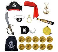 Gungtj pirata - Gioco di ruolo e travestimento, alla per travestimento da pirata per tutti i piccoli per Halloween, teatro, evento a tema, festa, cosplay