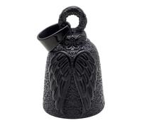 Gungtj Riding Luck Charm, Riding Luck Charm, Angel Wings Design, Good Luck Symbol Handmade Accessories Road Safety Charm Unico Idea Custom Bell Heritage Accessory Premium Materials, Nero , Se référer