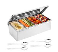 Gungtj Seasoning Box - Stainless Steel Sugar Container, Divided Organizer
