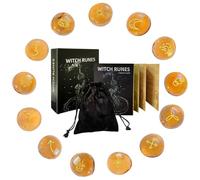 Gungtj Set di rune - pietre per divinazione spirituale con libro di istruzioni e borsa per il trasporto, strumenti decorativi per paganesimo, altare, meditazione, rituali e pratiche mistiche per