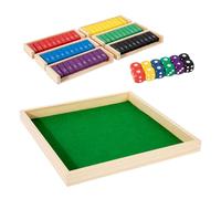 Gungtj Shut The Box, Wood Dice Tabletop Activities, Interactive Family Board Game, Classic Tile Design, Coffee Table Play, for Camping, Team Building, 11.81x11.81x1.02in