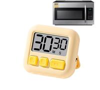 Gungtj Timer da Cucina - Display LCD Chiaro con Conto alla Rovescia e Conto alla Salita Bidirezionali - Timer con Orologio a Grandi Cifre e Supporto - Per Bollire le Uova, Grigliare, Fitness e