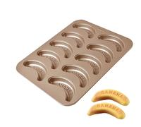 Gungtj Torta per Baking, Banana Baking Pan, Metal Non-Stick Baking Mold, Fruit Shape Baking Mold, 10 Cavity Baking Pan, Multifunctional Baking Mold, Baking Pan per Biscotti