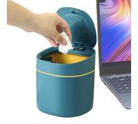 Gungtj Trash Bin, Press To Open Desktop Trash Can, Multi Functional Mini Waste Basket Organizer, Space Saving Tabletop Garbage For Office, Bedroom, 6.1x5.31x5.31 Inches