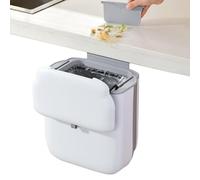 Gungtj Trash Bin Wall Mounted, Compost Bin Kitchen, 2.64 Gallon Kitchen Garbage Can with Lid, Foldable Small Waste Bucket for Under Sink, Cupboard, Bathroom, Bedroom, Sturdy Design