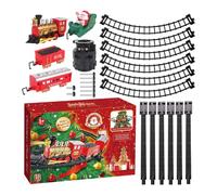 Gungtj Treno di Natale, decorazione per la casa con suono luminoso, set di treni musicali con albero di Natale, per camino, sala giochi, soggiorno, camera da letto, feste invernali, vacanze