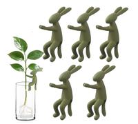 Gungtj Vaso di propagazione Buddy - Tema Coniglietto Antiscivolo, 5 Pezzi Vaso Supporto per propagazione delle Piante, Supporto Stabile per Bonsai Piante d'appartamento, Decorativo per